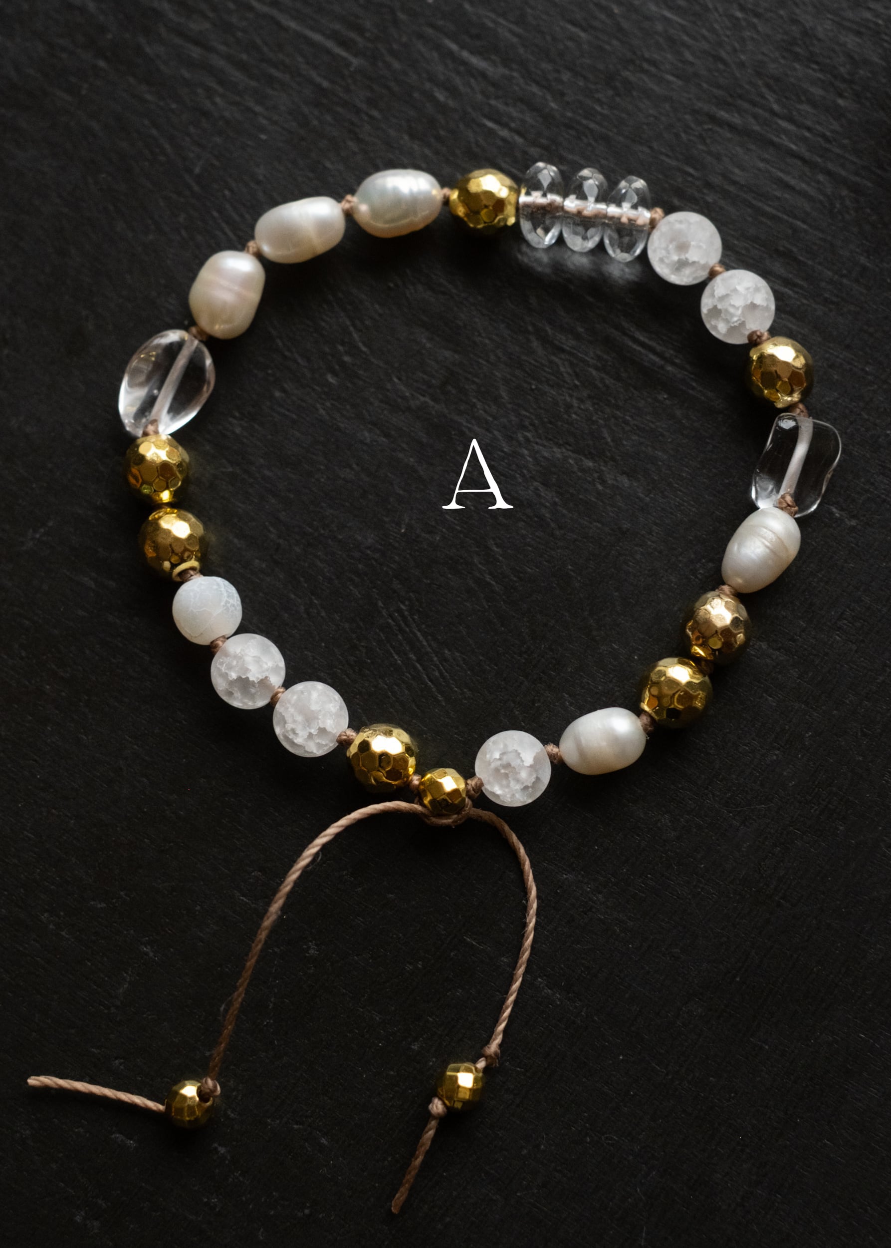 Freshwater Pearl & Crystal Adjustable Bracelet