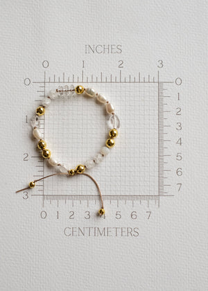 Freshwater Pearl & Crystal Adjustable Bracelet