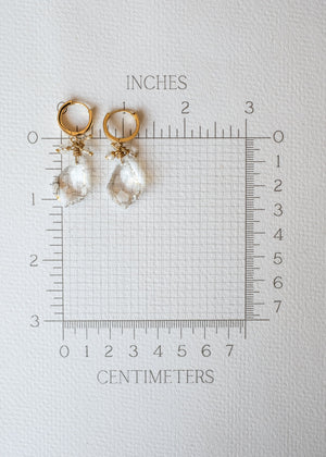 Crystal Teardrop Gold Hoop Earrings