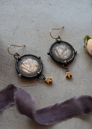 Tudor Queen Coin Earrings