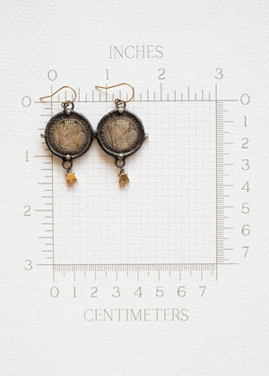 Tudor Queen Coin Earrings