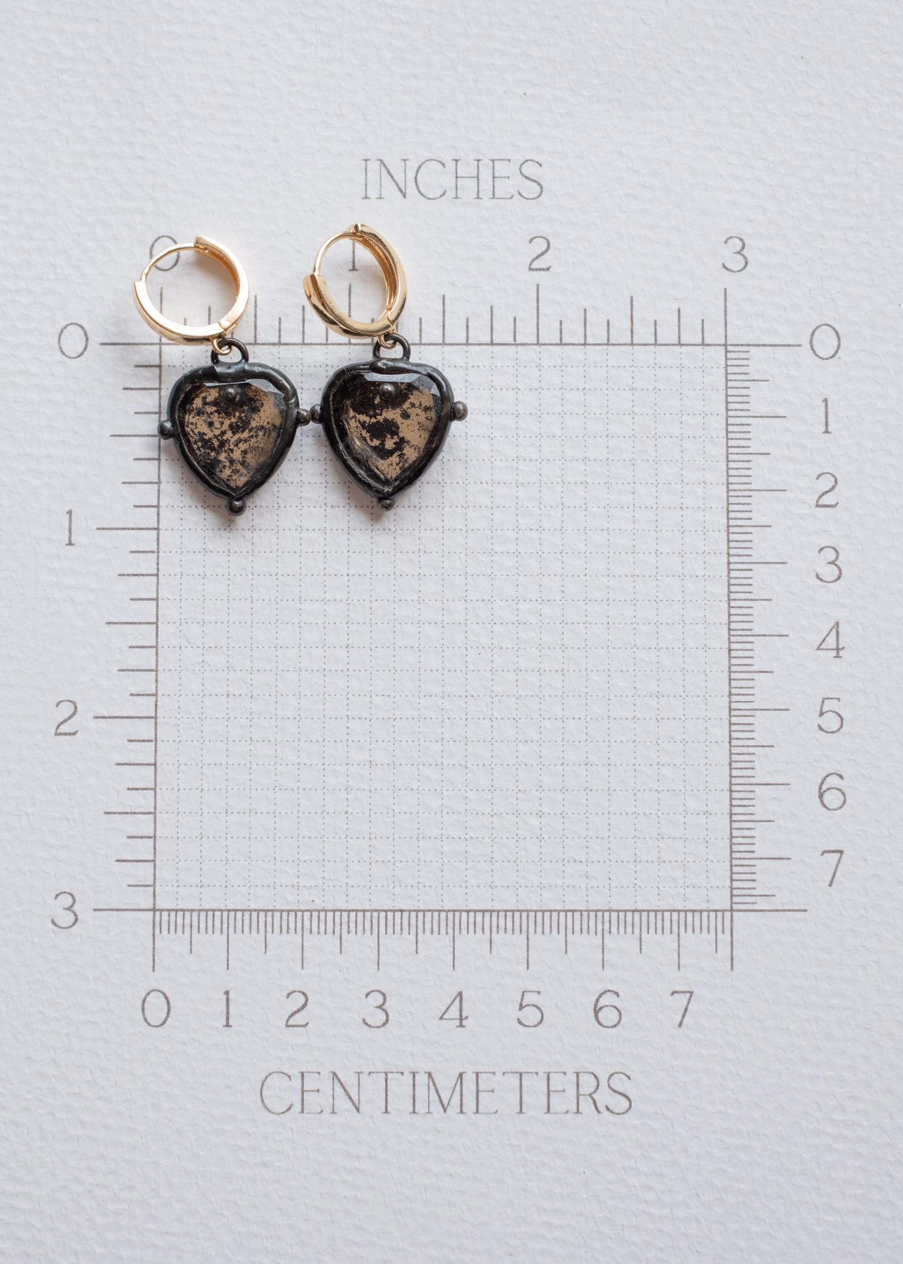Midnight Mirror Heart Earrings