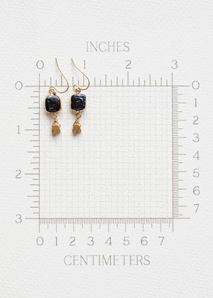 Indigo Pearl and Golden Tulip Earrings