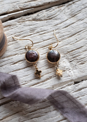 Midnight Glow Cross Earrings