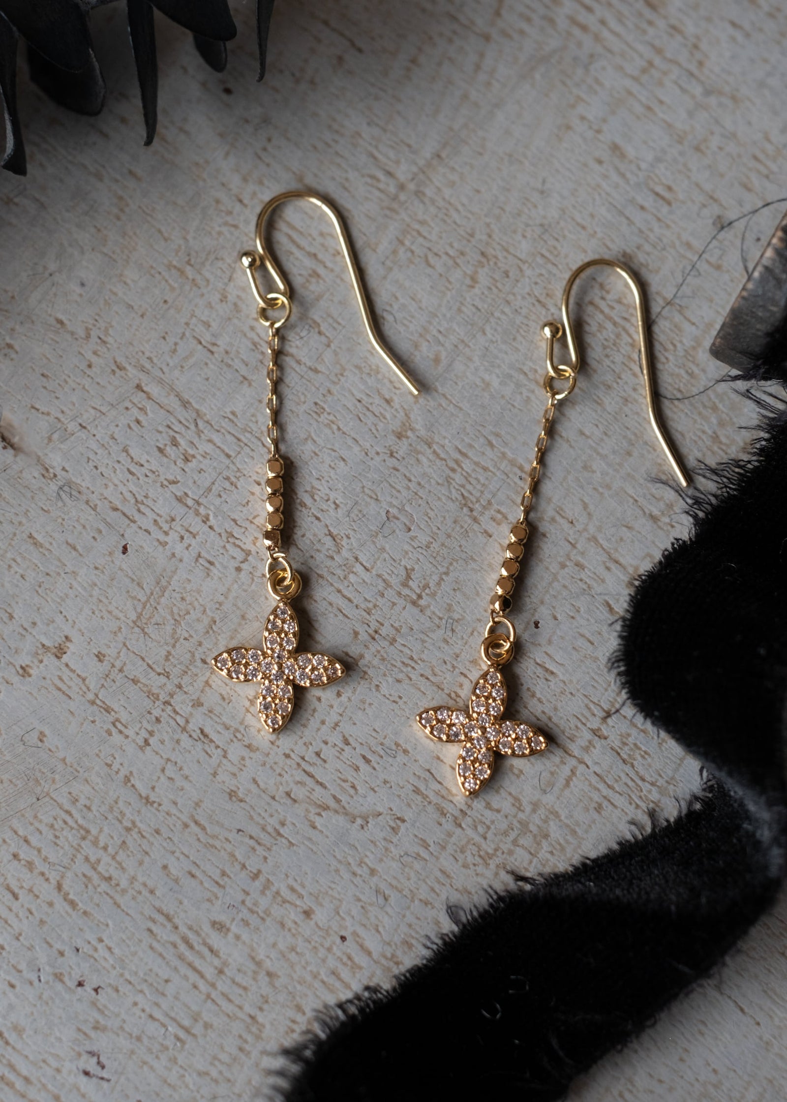 Golden Bloom Dangle Earrings