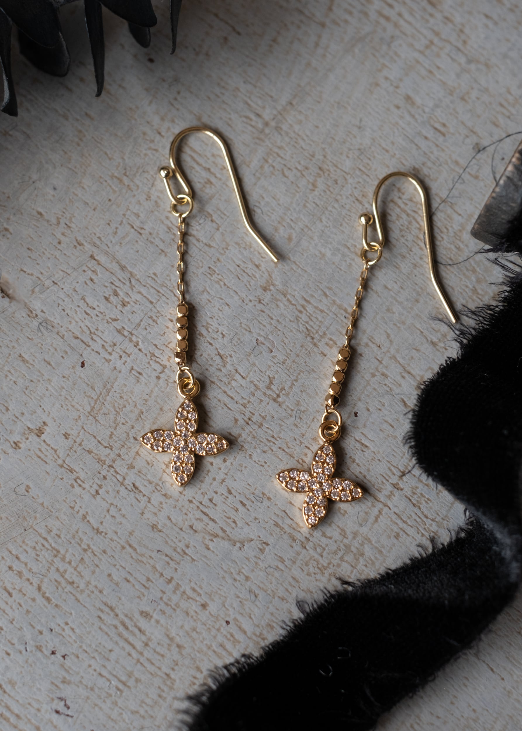 Golden Bloom Dangle Earrings
