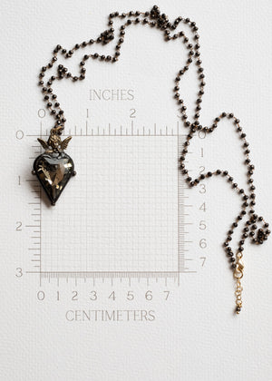 Vintage Angel Crystal Heart Necklace