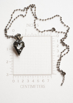 Vintage Angel Crystal Heart Necklace