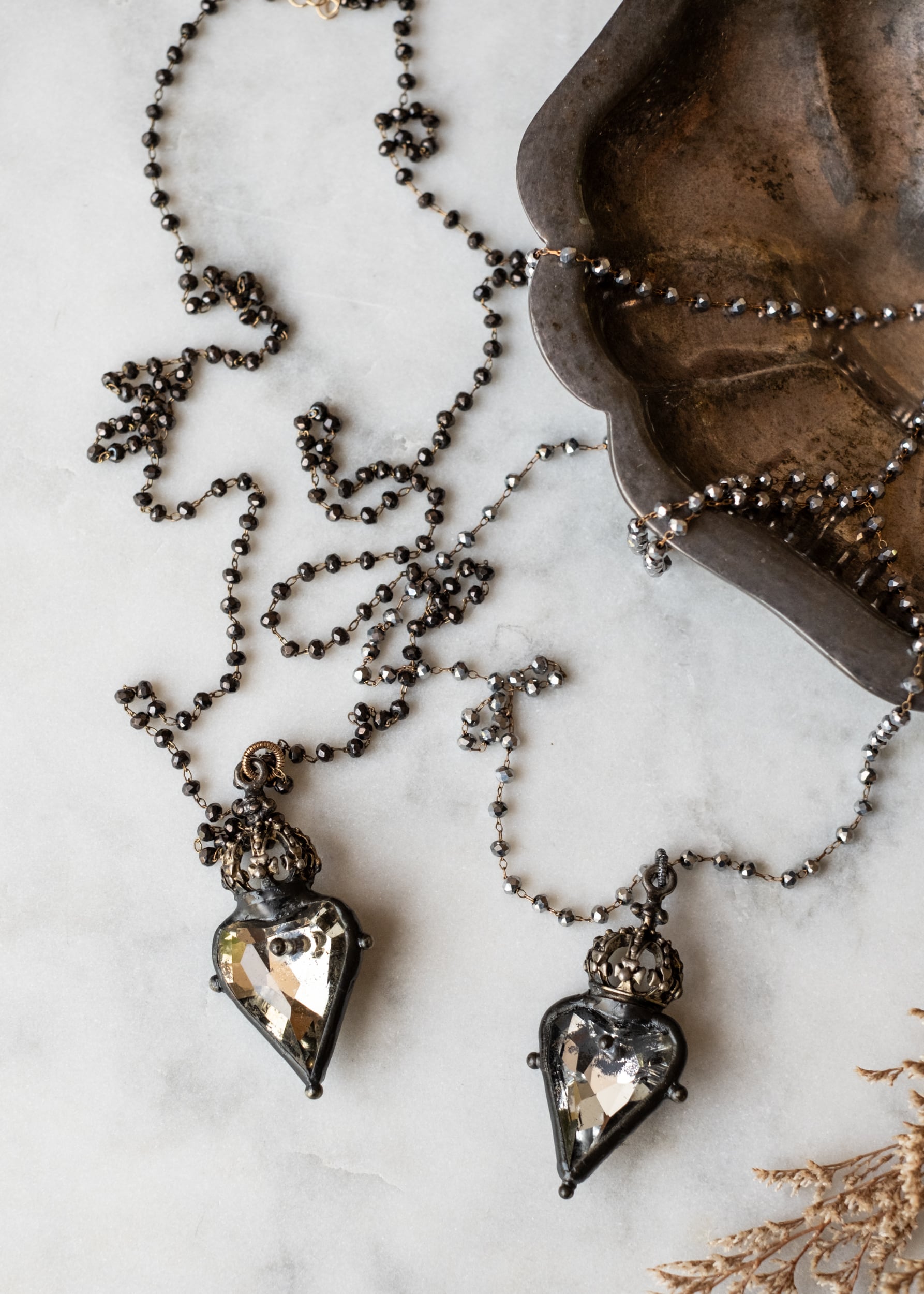 Regal Mirror Heart Necklace