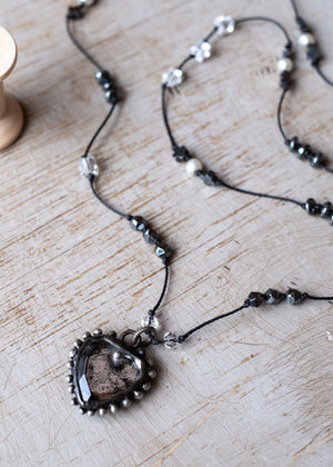 Vintage Mirror Heart Necklace