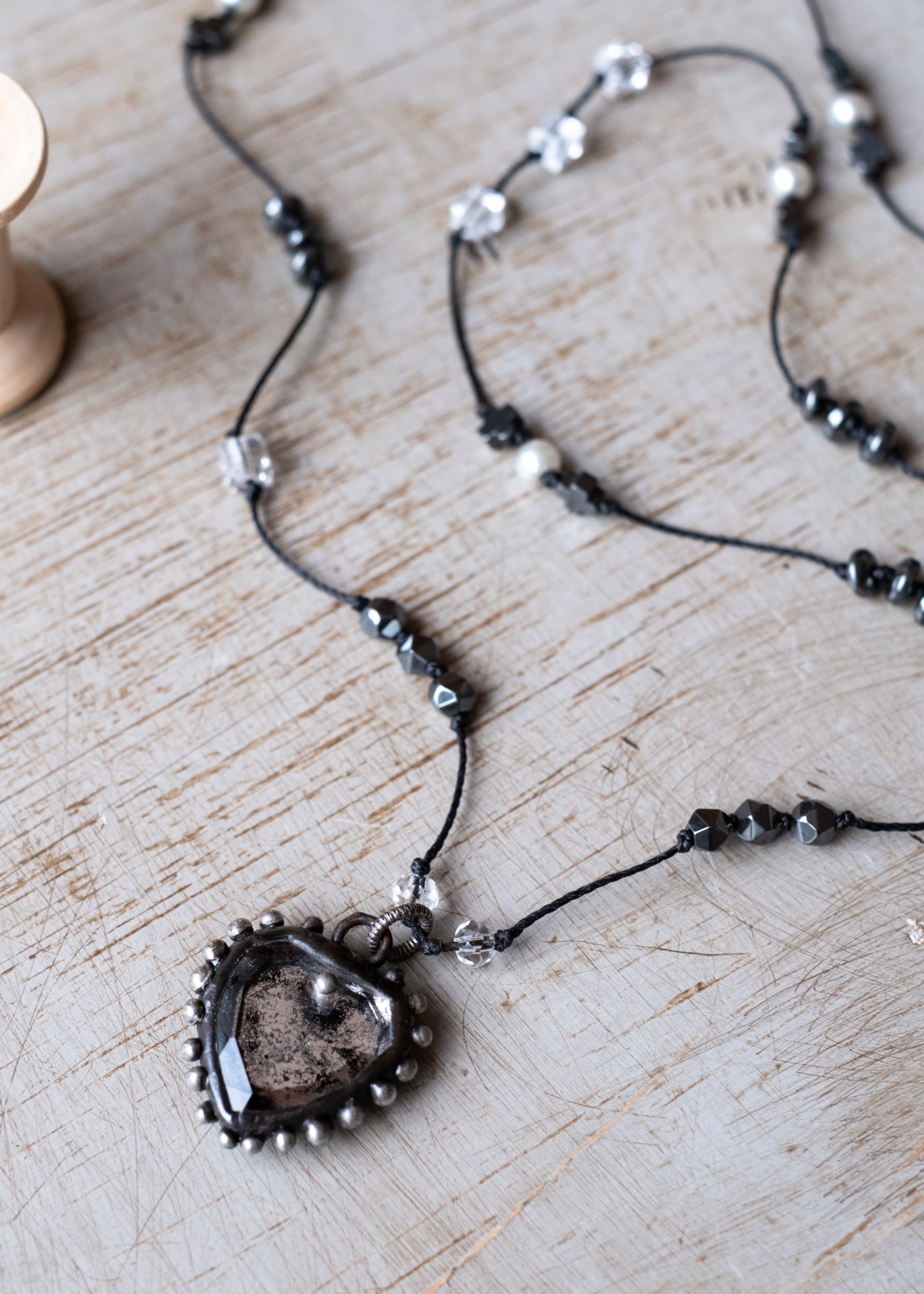 Vintage Mirror Heart Necklace