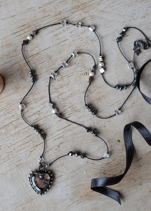 Vintage Mirror Heart Necklace