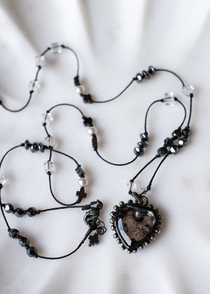 Vintage Mirror Heart Necklace