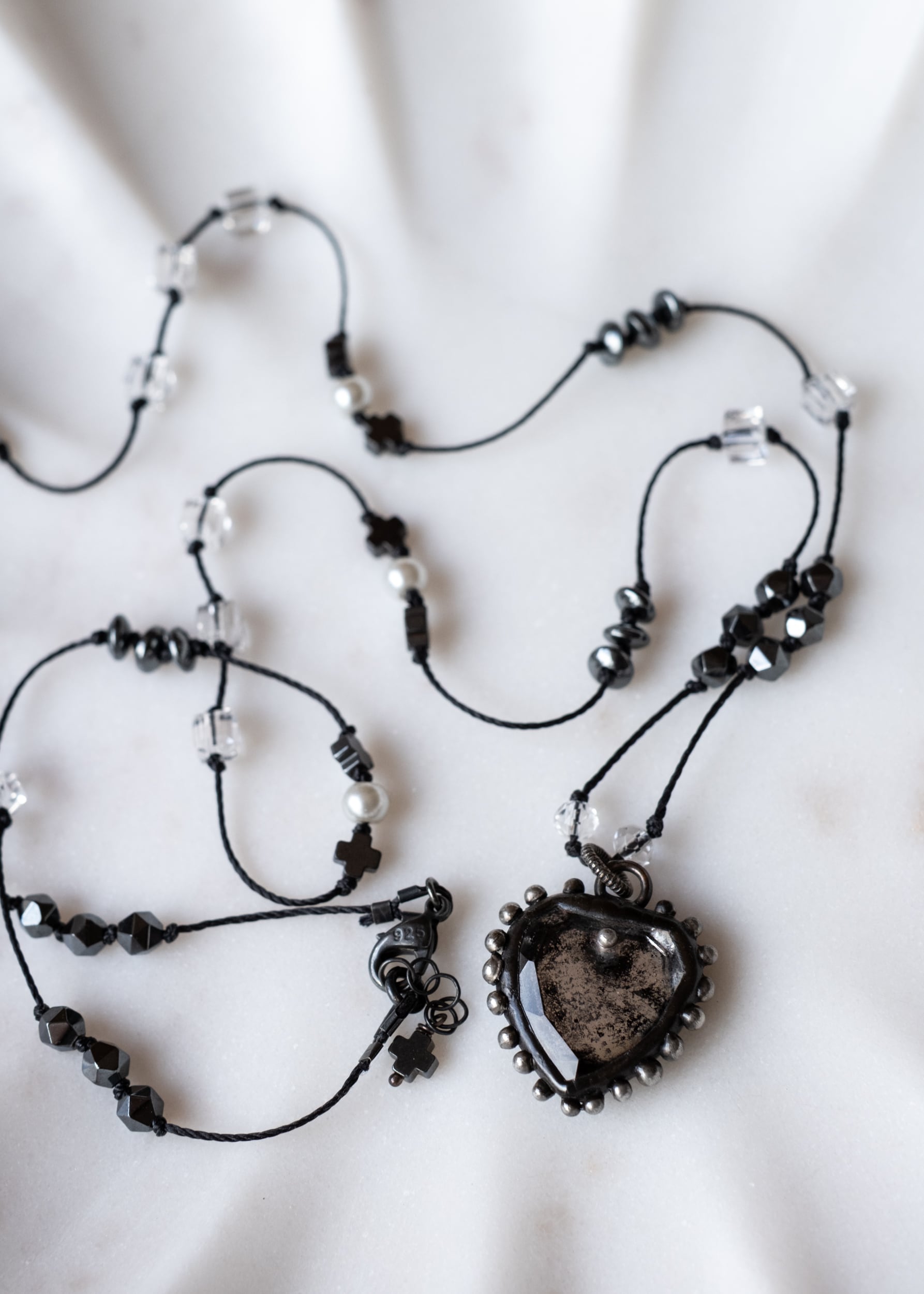 Vintage Mirror Heart Necklace