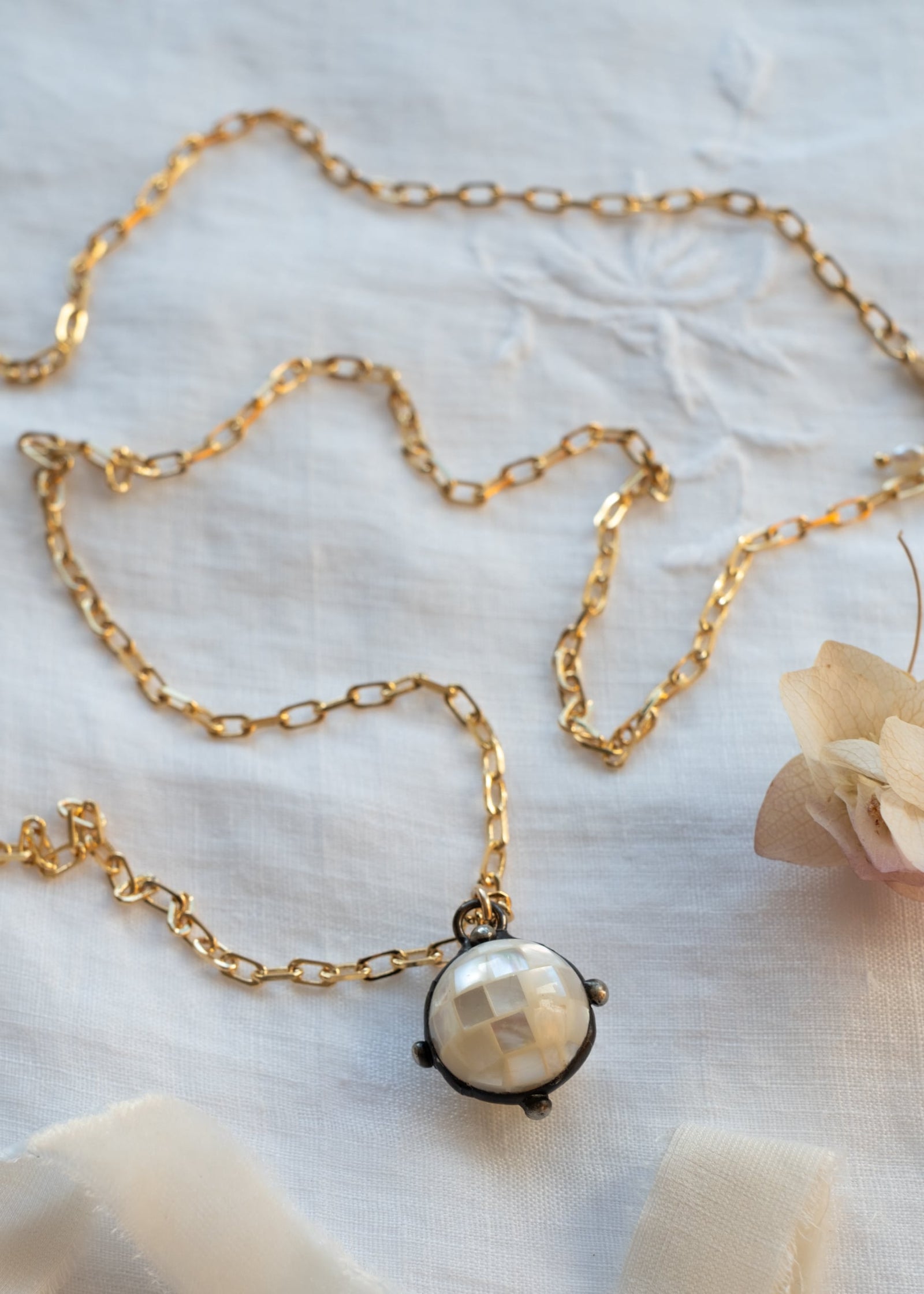 Moonlit Pearl Talisman Necklace