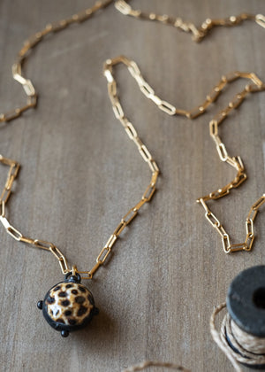 Speckled Sphere Pendant Necklace