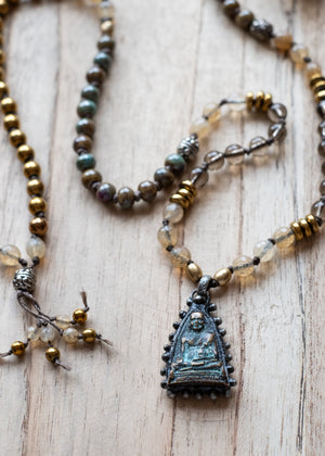 Eternal Presence Vintage Amulet Mala Necklace