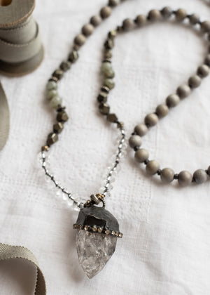 Crackled Crystal Point Mala