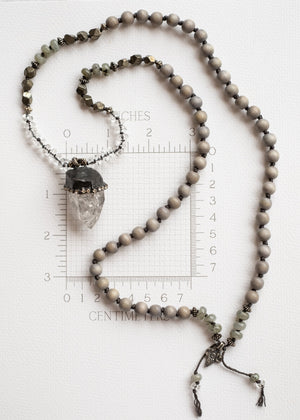 Crackled Crystal Point Mala
