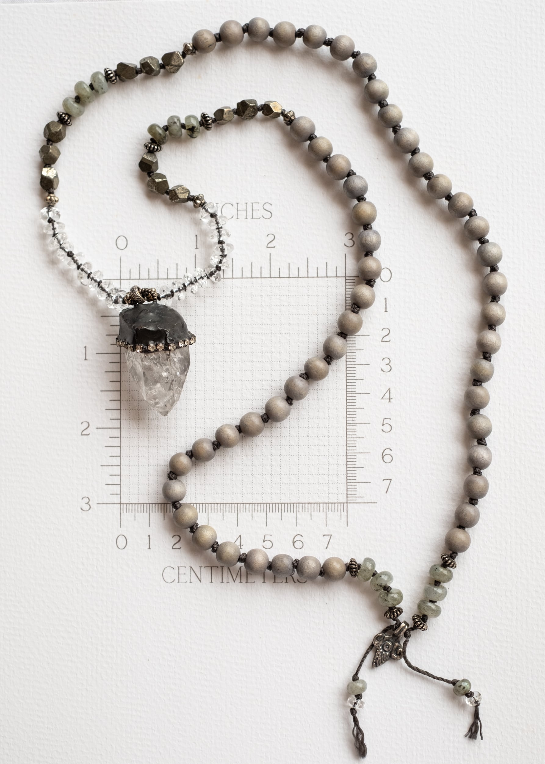 Crackled Crystal Point Mala