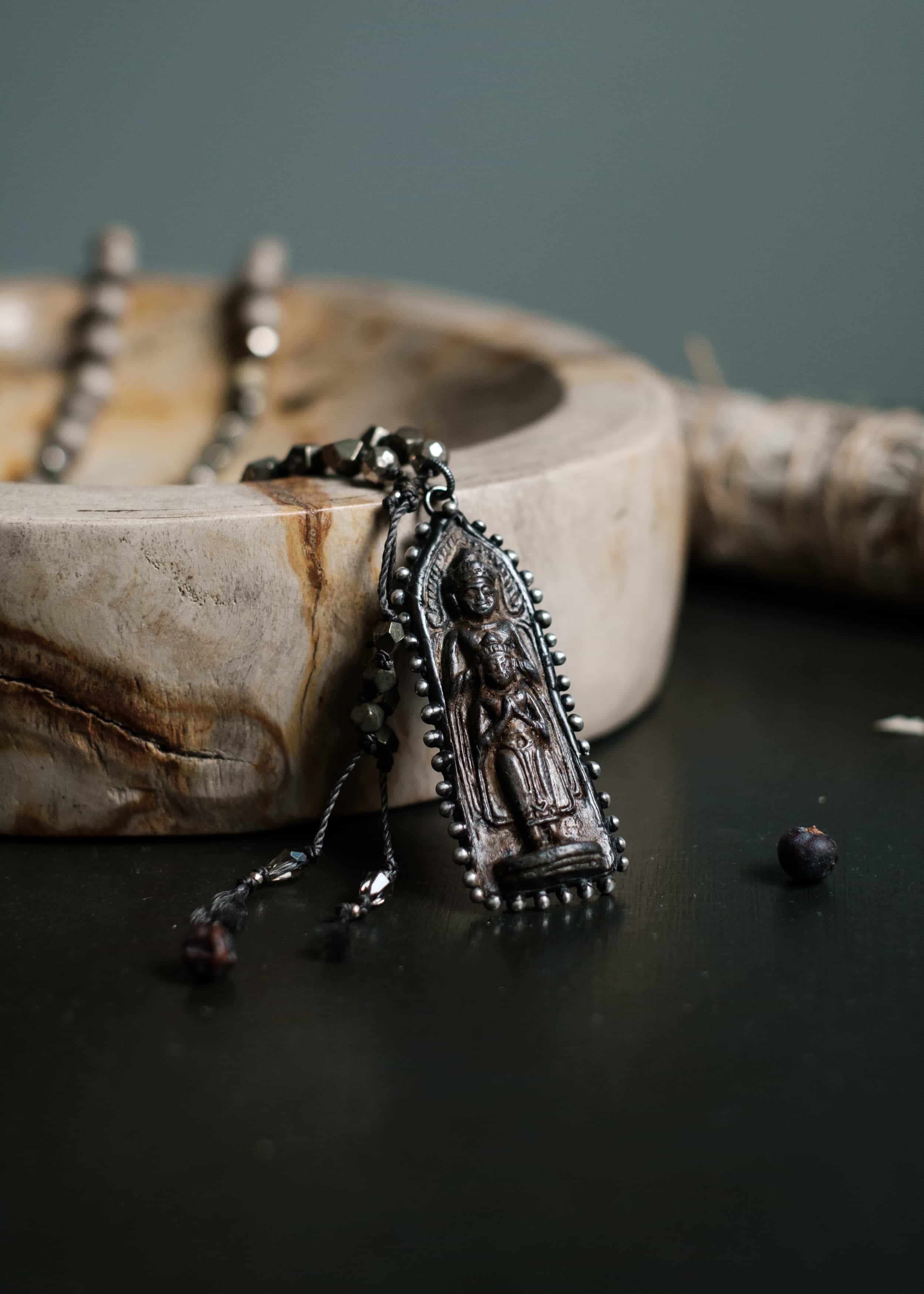 Mother and Praying Child Mala Necklace