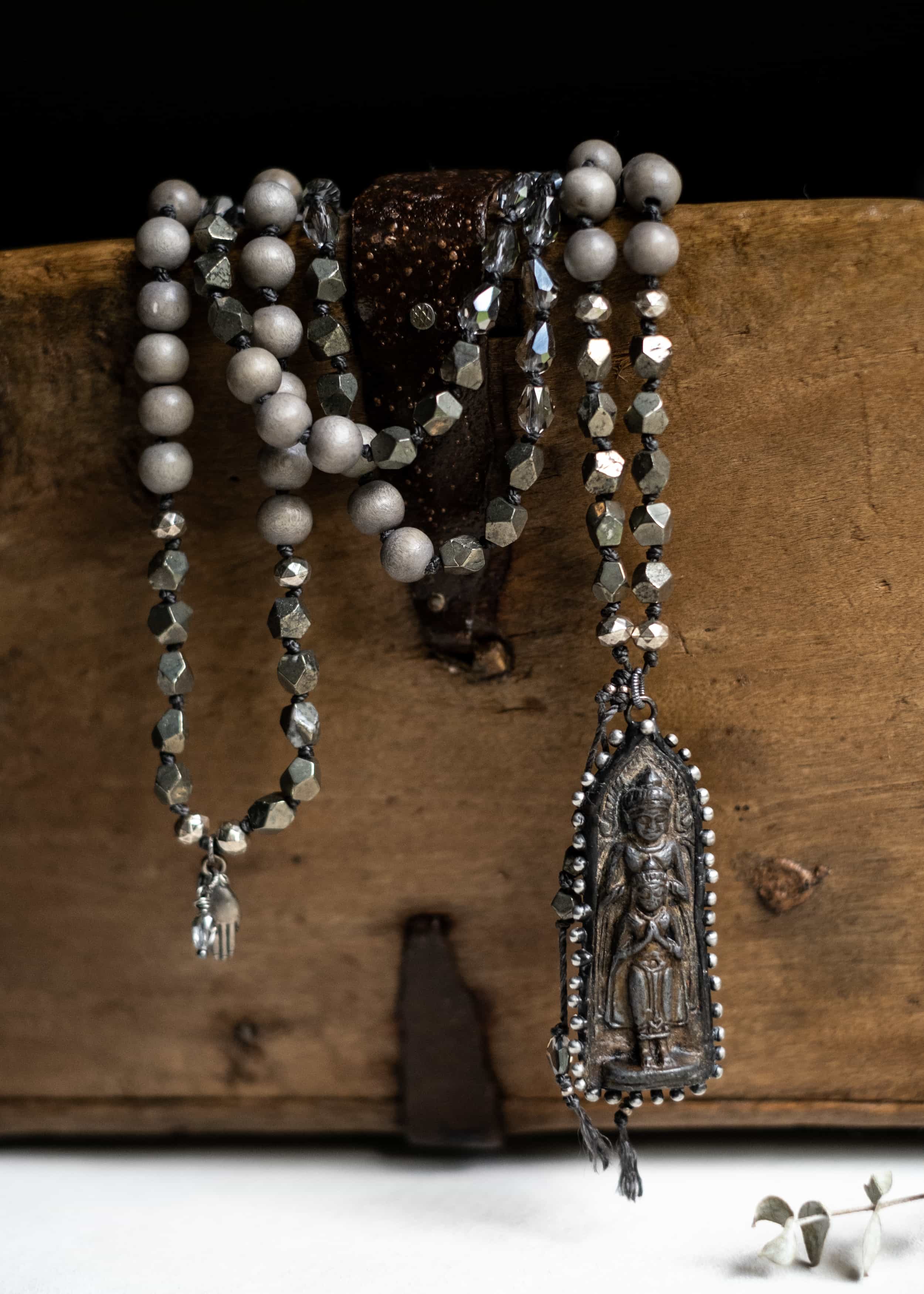 Mother and Praying Child Mala Necklace