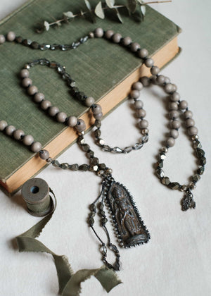 Mother and Praying Child Mala Necklace