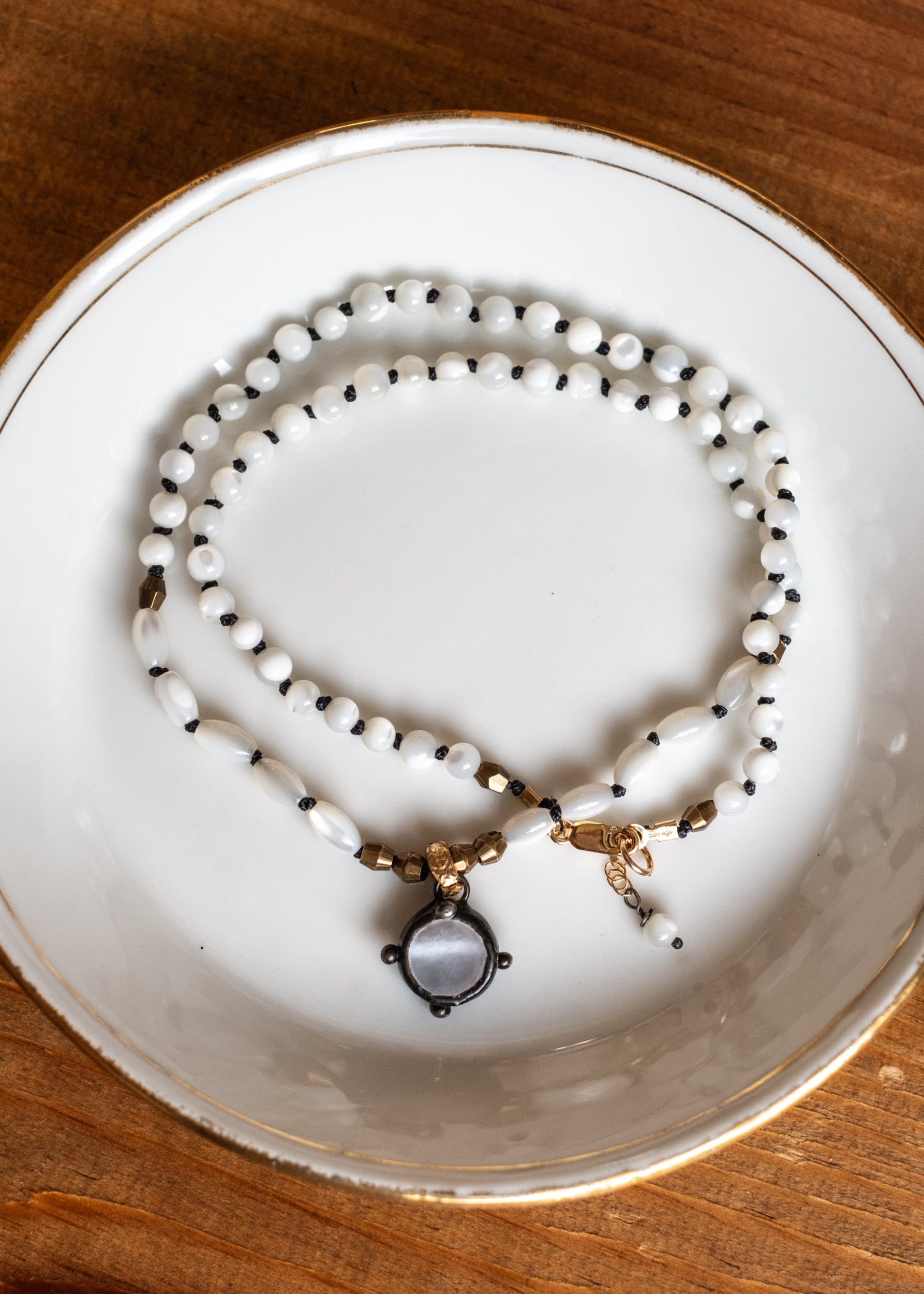 Moonlit Pearl Coin Necklace