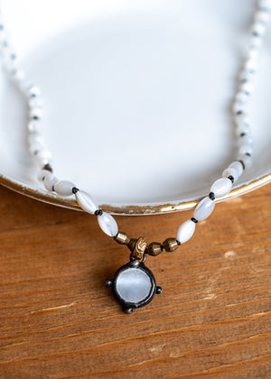 Moonlit Pearl Coin Necklace