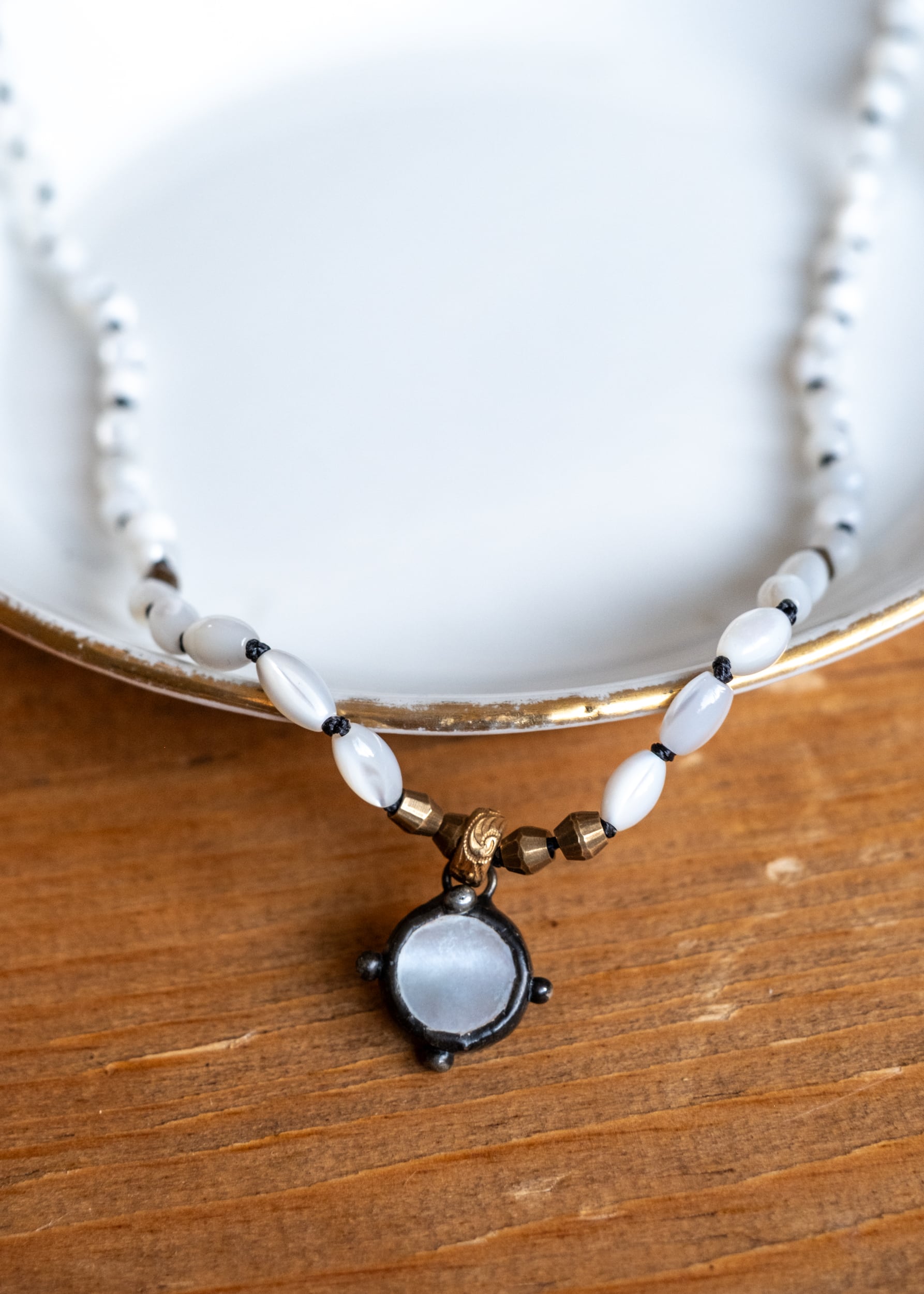 Moonlit Pearl Coin Necklace