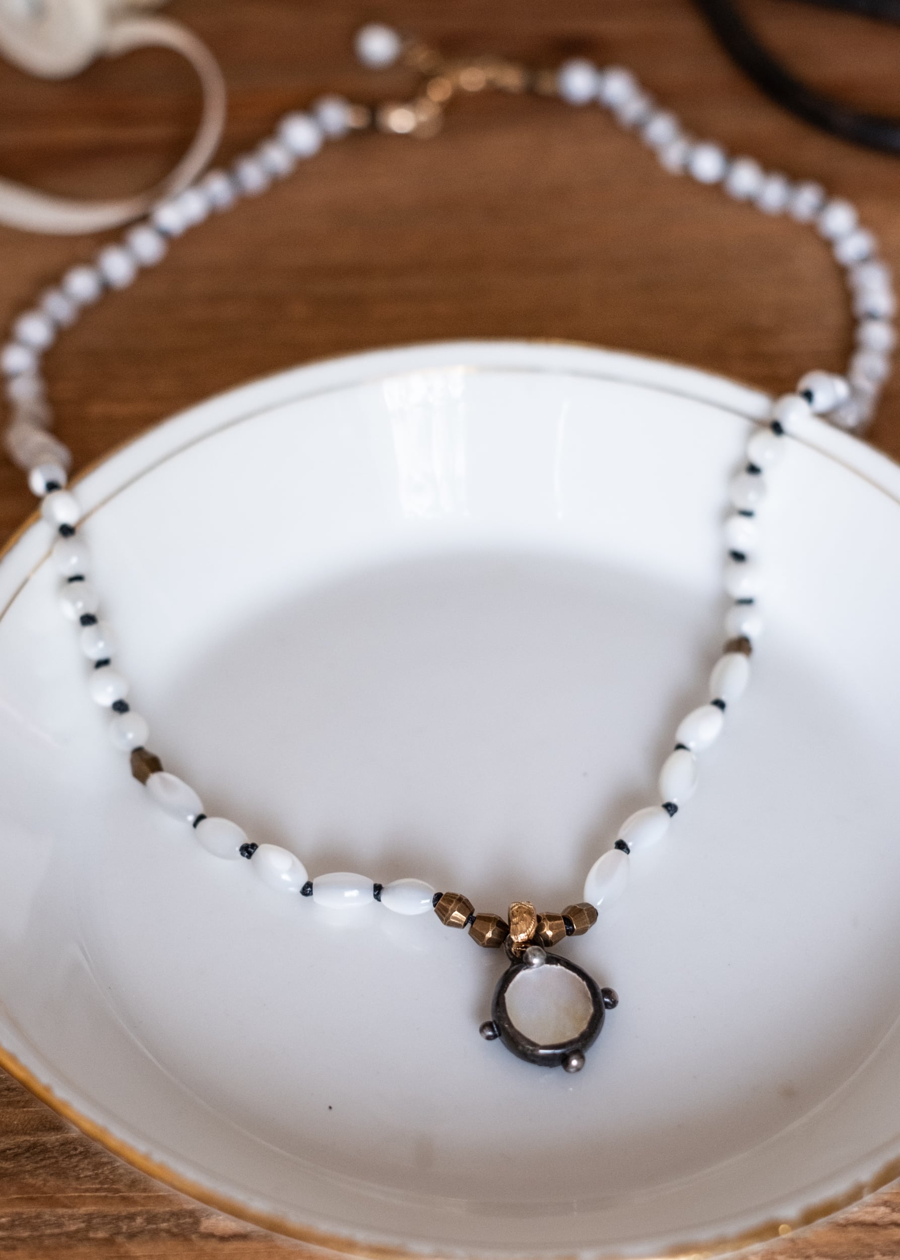 Moonlit Pearl Coin Necklace