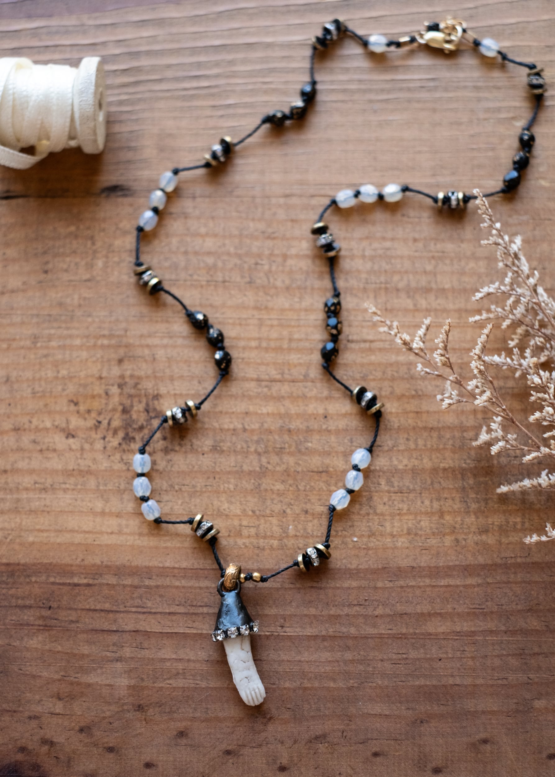 Bisque Hand Talisman Necklace