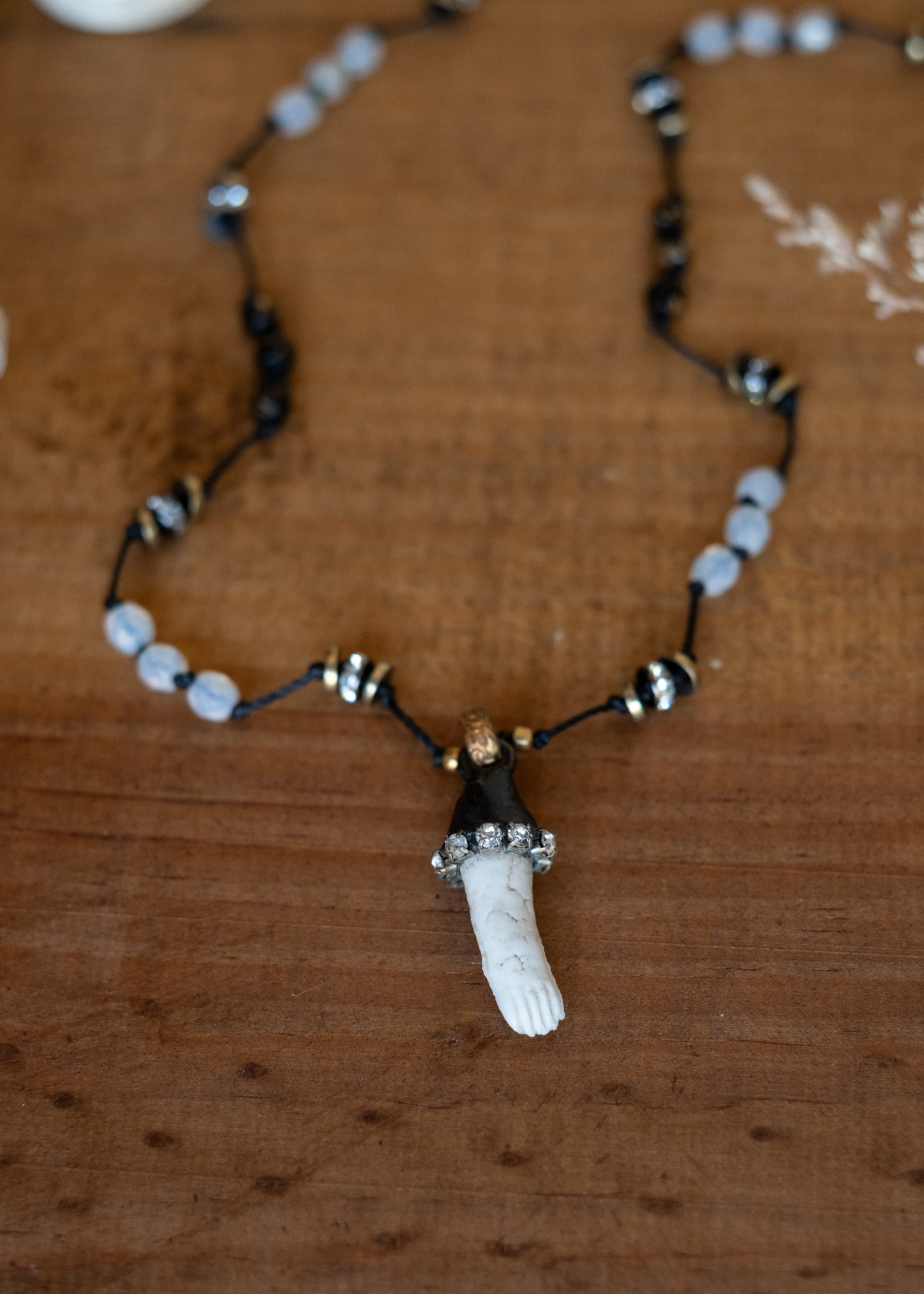 Bisque Hand Talisman Necklace