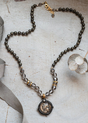 Whispers of a Muse Greek Coin Necklace
