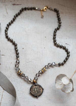 Whispers of a Muse Greek Coin Necklace