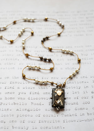 Golden Light Glass Pendant Necklace