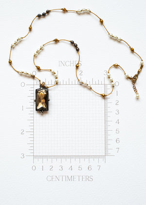 Golden Light Glass Pendant Necklace