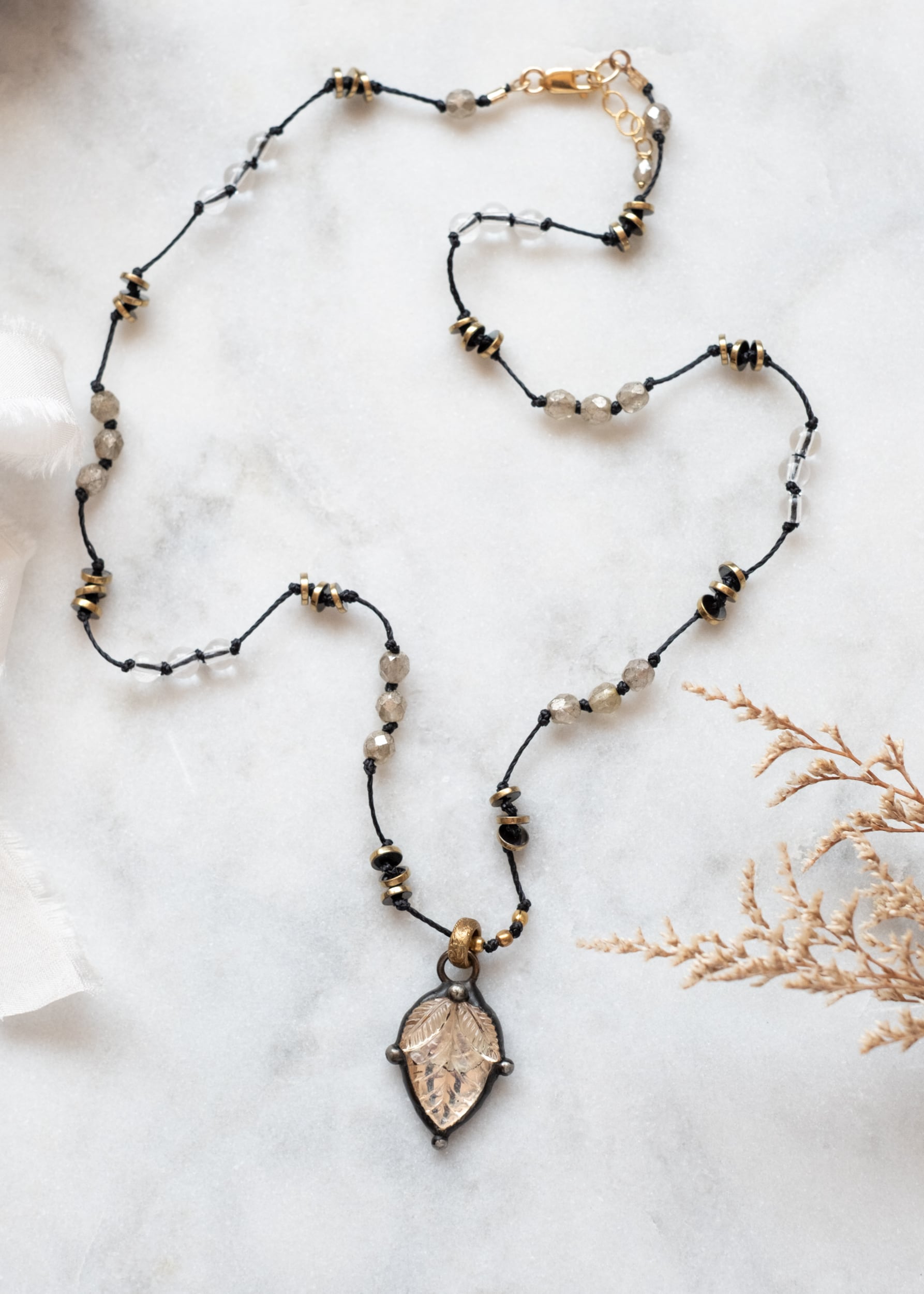 Whispers of Time Vintage Glass Necklace