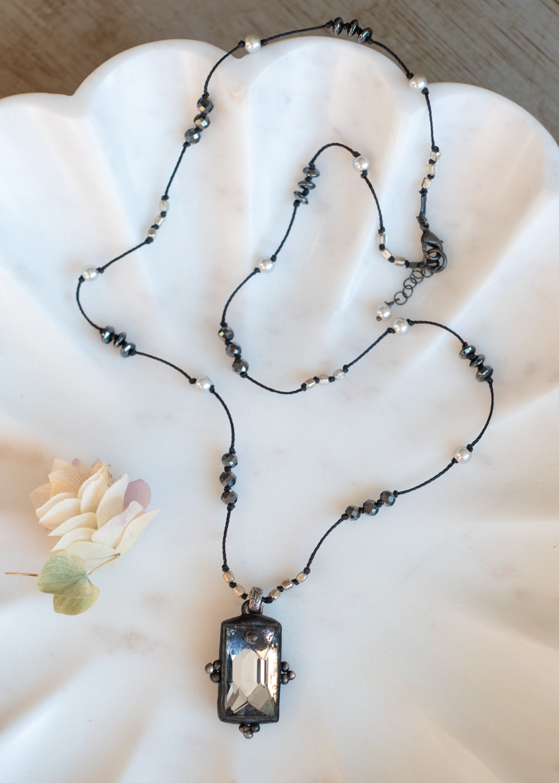 Reflections of Time Mirror Glass Necklace