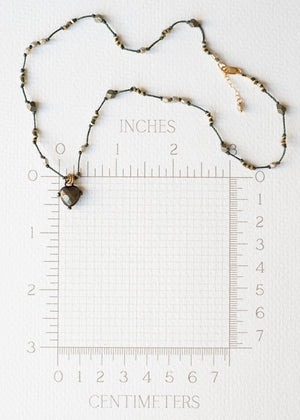 Shimmering Pyrite Heart Necklace