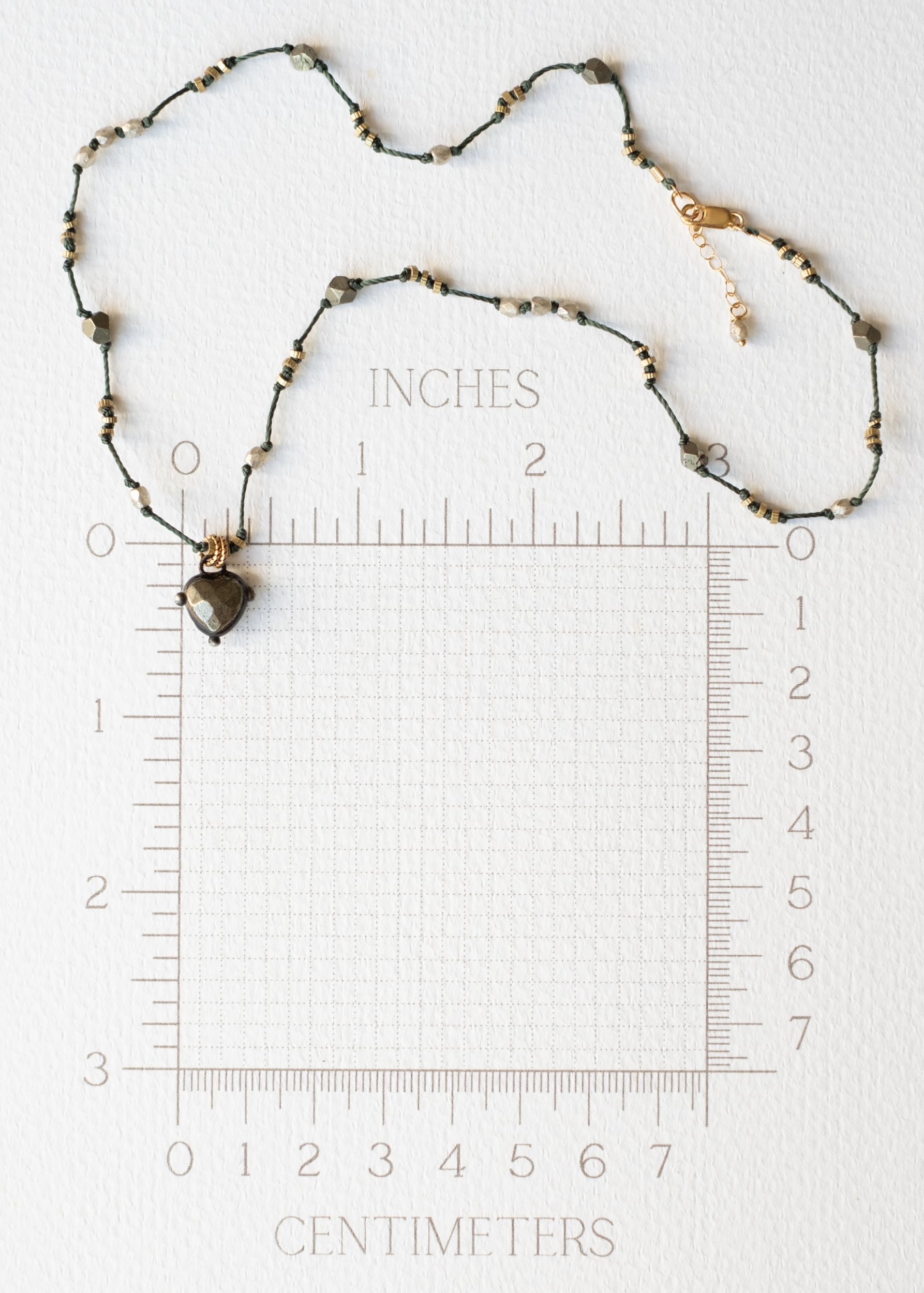 Shimmering Pyrite Heart Necklace