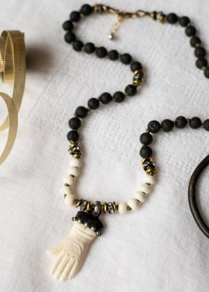 Bone Hand Protection Necklace