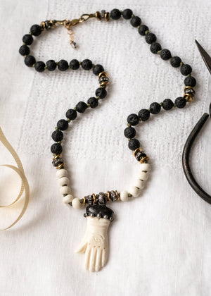 Bone Hand Protection Necklace
