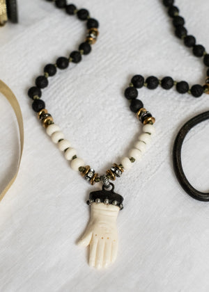 Bone Hand Protection Necklace
