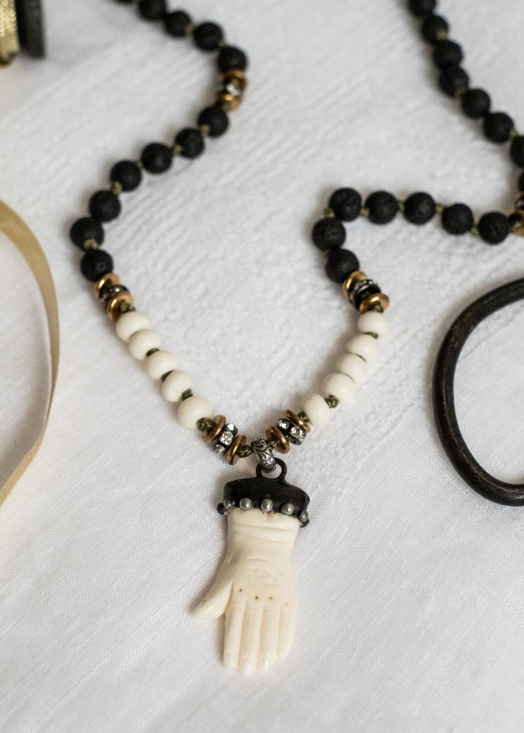 Bone Hand Protection Necklace