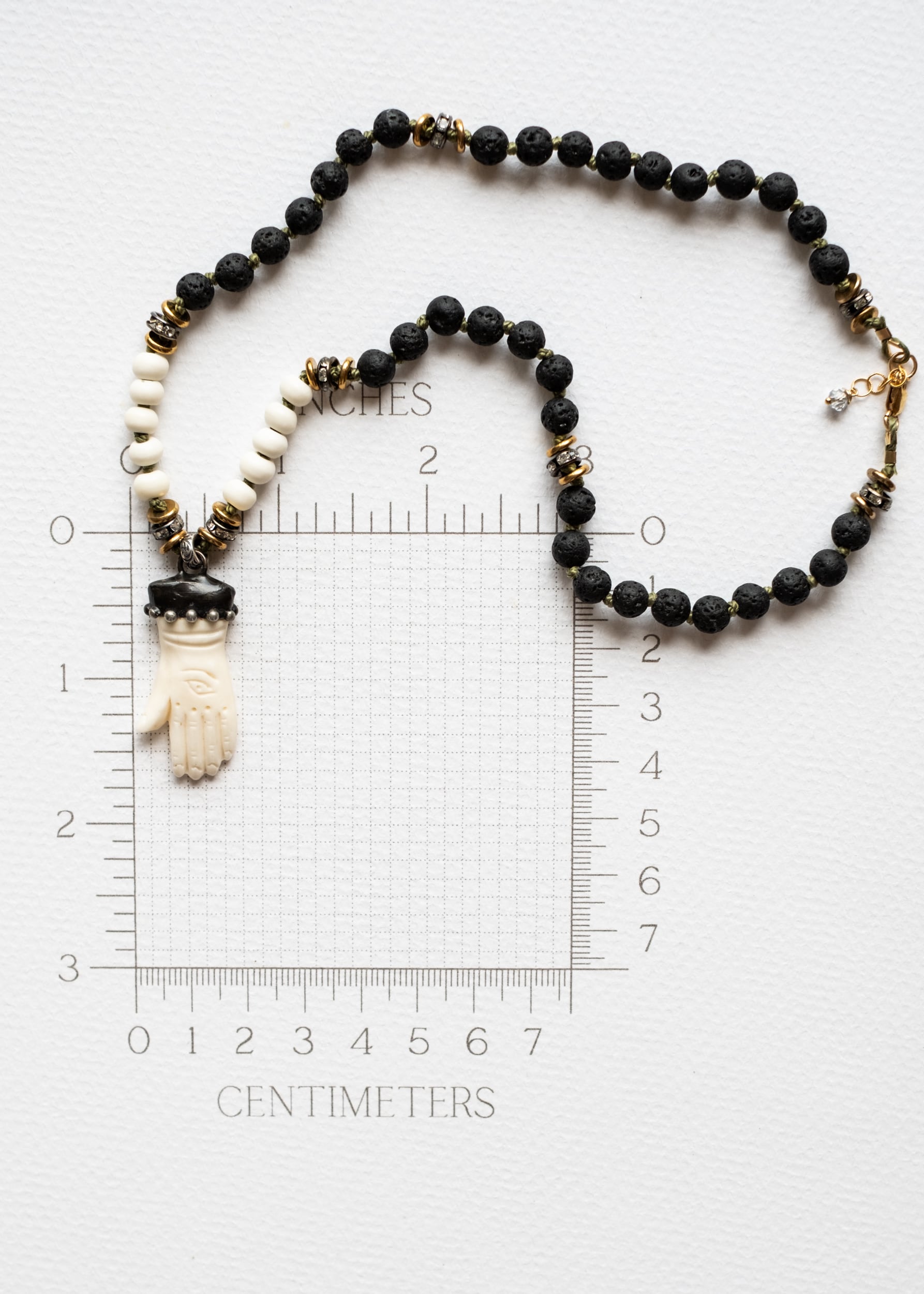 Bone Hand Protection Necklace