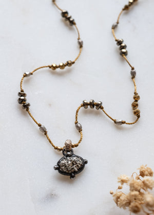 Starlight Pyrite Druzy Necklace