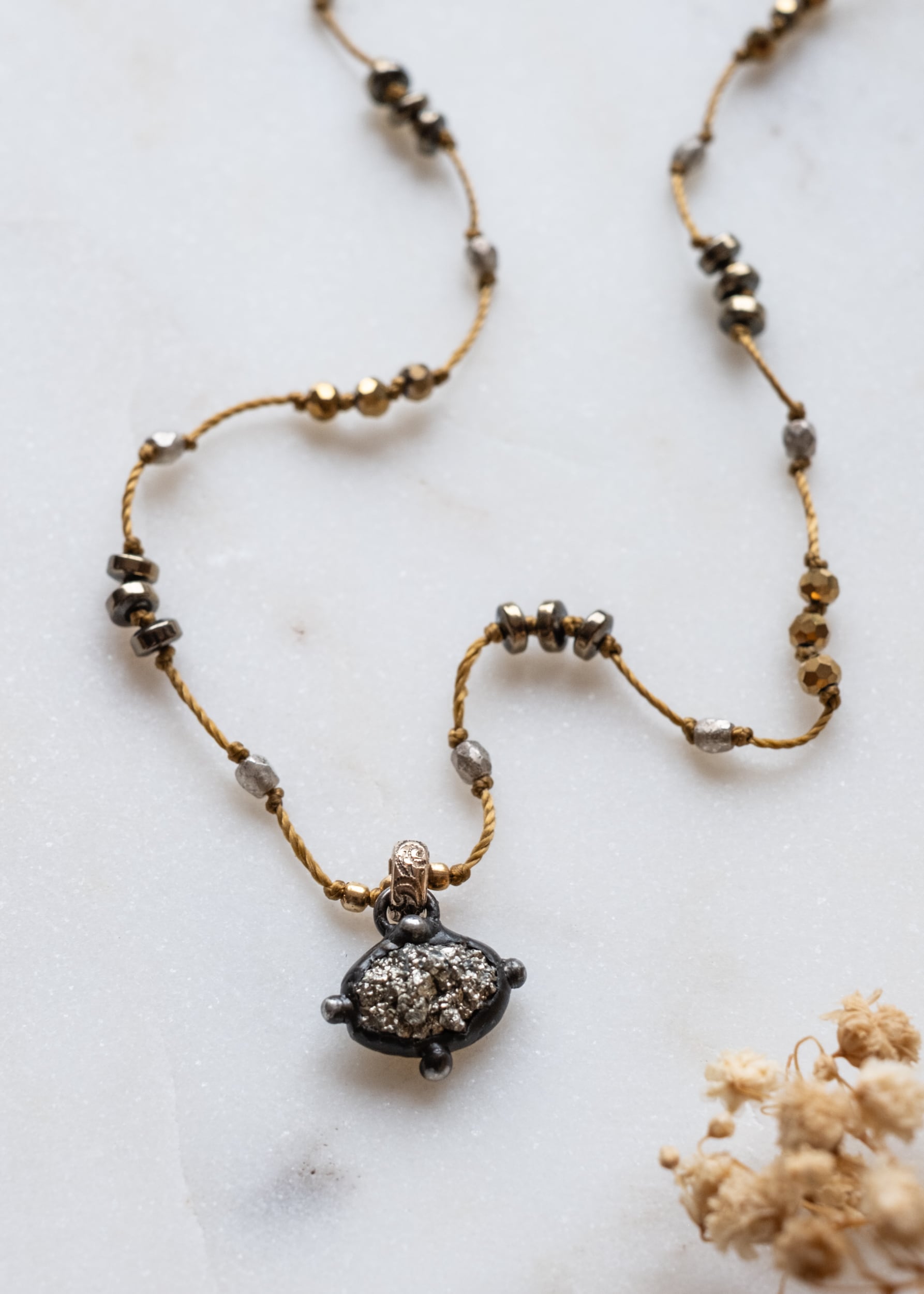 Starlight Pyrite Druzy Necklace