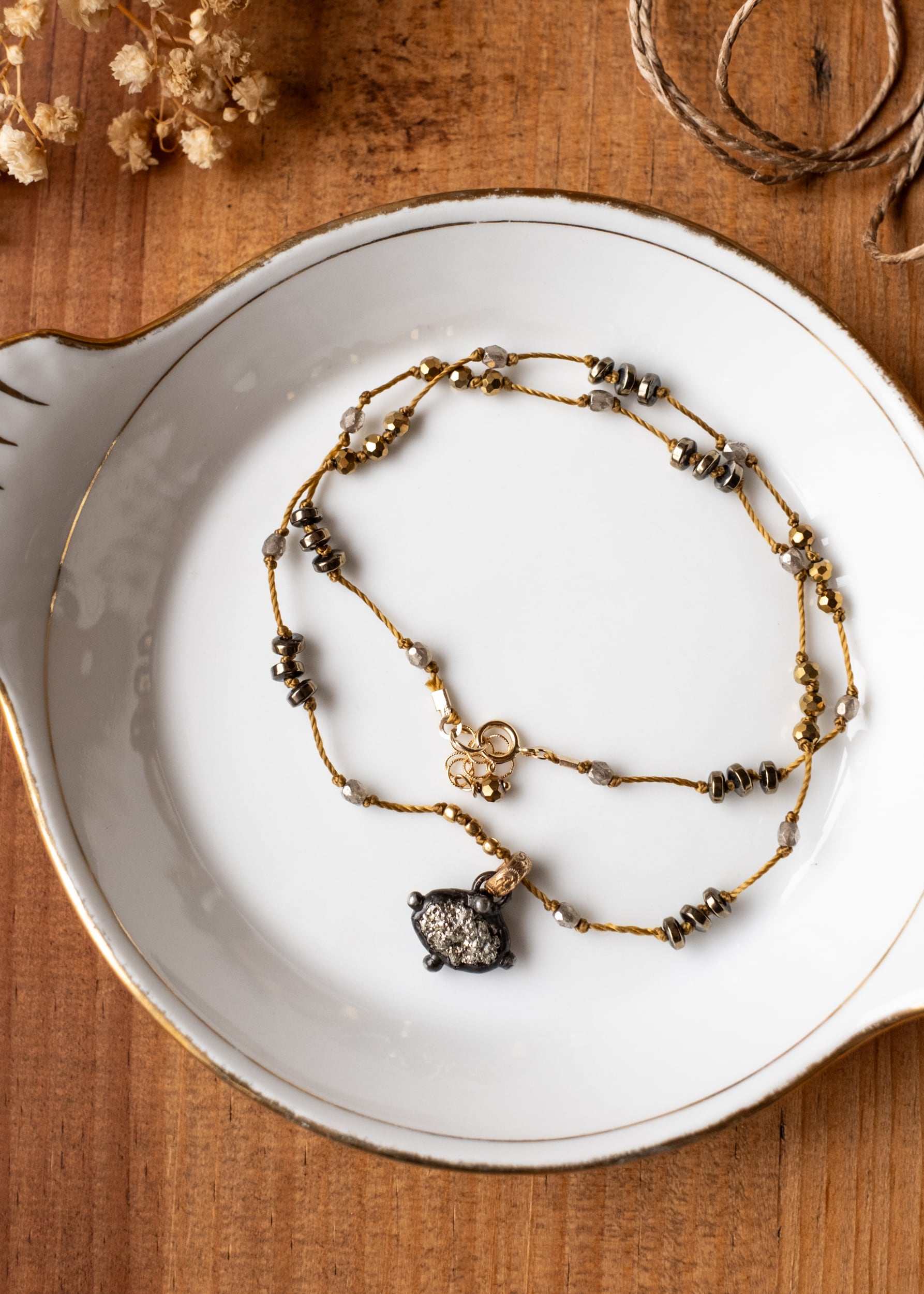 Starlight Pyrite Druzy Necklace