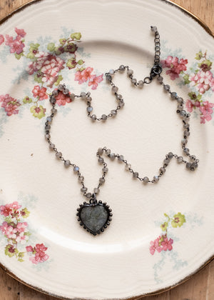 Mystic Labradorite Heart Necklace